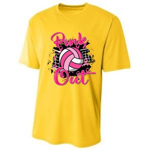 Out Breast Cancer Awareness Volleyball Performance Sprint T-Shirt