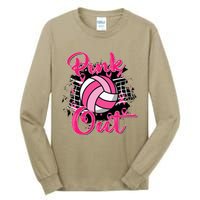 Out Breast Cancer Awareness Volleyball Tall Long Sleeve T-Shirt