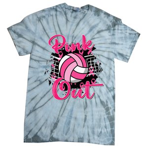 Out Breast Cancer Awareness Volleyball Tie-Dye T-Shirt