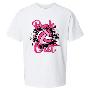 Out Breast Cancer Awareness Volleyball Sueded Cloud Jersey T-Shirt