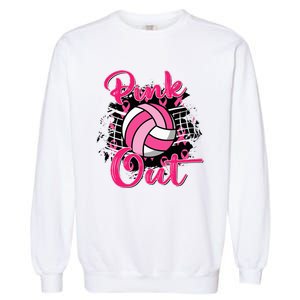 Out Breast Cancer Awareness Volleyball Garment-Dyed Sweatshirt