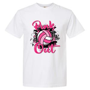 Out Breast Cancer Awareness Volleyball Garment-Dyed Heavyweight T-Shirt