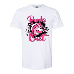 Out Breast Cancer Awareness Volleyball Softstyle CVC T-Shirt