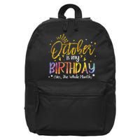 October Birthday Celebration Tie Dye Gift 16 in Basic Backpack