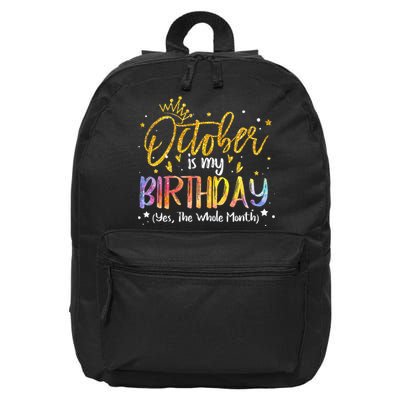 October Birthday Celebration Tie Dye Gift 16 in Basic Backpack