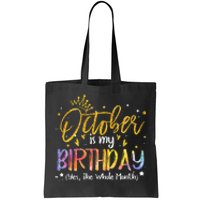 October Birthday Celebration Tie Dye Gift Tote Bag