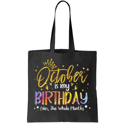 October Birthday Celebration Tie Dye Gift Tote Bag