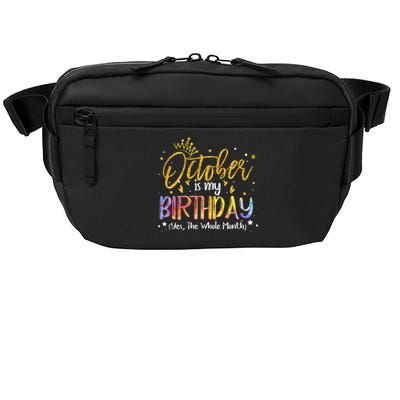 October Birthday Celebration Tie Dye Gift Crossbody Pack