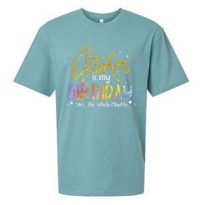 October Birthday Celebration Tie Dye Gift Sueded Cloud Jersey T-Shirt