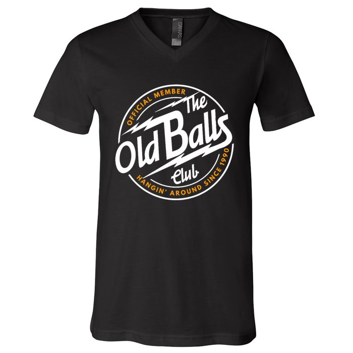 Old Balls Club 1990 Birthday For Old Guy V-Neck T-Shirt