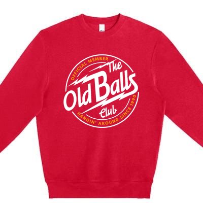 Old Balls Club 1990 Birthday For Old Guy Premium Crewneck Sweatshirt