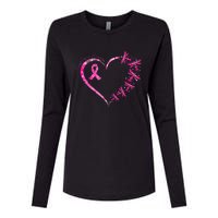 October Breast Cancer Awareness Dragonfly Womens Cotton Relaxed Long Sleeve T-Shirt