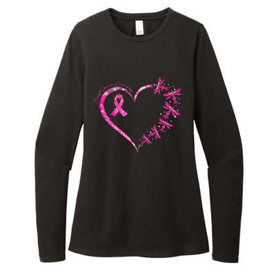 October Breast Cancer Awareness Dragonfly Womens CVC Long Sleeve Shirt