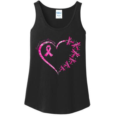 October Breast Cancer Awareness Dragonfly Ladies Essential Tank