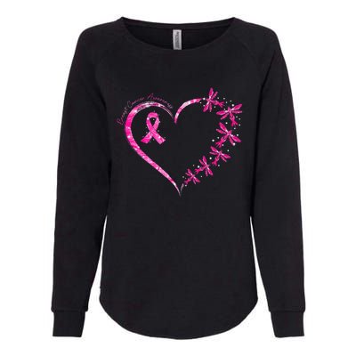 October Breast Cancer Awareness Dragonfly Womens California Wash Sweatshirt