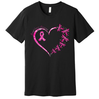 October Breast Cancer Awareness Dragonfly Premium T-Shirt