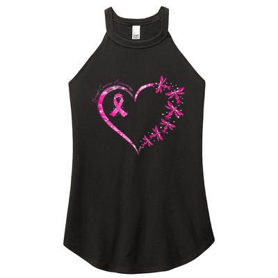 October Breast Cancer Awareness Dragonfly Women's Perfect Tri Rocker Tank