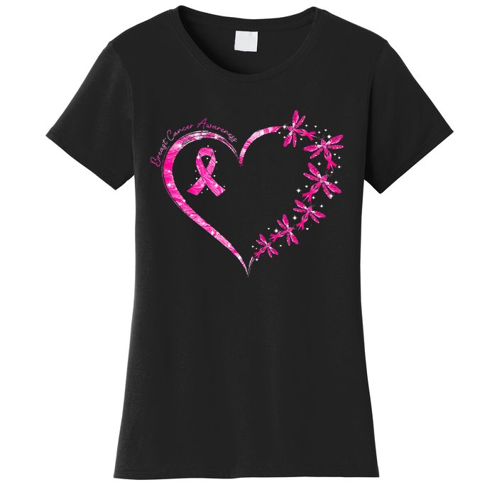 October Breast Cancer Awareness Dragonfly Women's T-Shirt