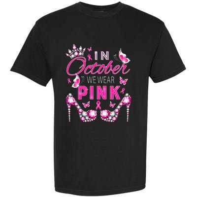 October Breast Cancer Awareness Ribbon Support Garment-Dyed Heavyweight T-Shirt