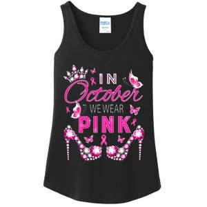 October Breast Cancer Awareness Ribbon Support Ladies Essential Tank