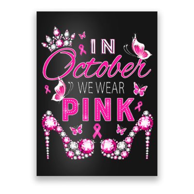 October Breast Cancer Awareness Ribbon Support Poster