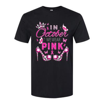 October Breast Cancer Awareness Ribbon Support Softstyle CVC T-Shirt