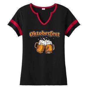 Oktoberfest Beer Cheer Ladies Halftime Notch Neck Tee