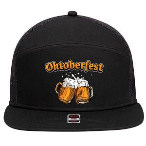 Oktoberfest Beer Cheer 7 Panel Mesh Trucker Snapback Hat