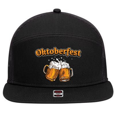 Oktoberfest Beer Cheer 7 Panel Mesh Trucker Snapback Hat