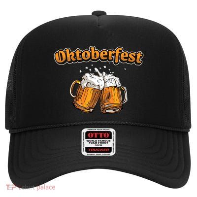 Oktoberfest Beer Cheer High Crown Mesh Back Trucker Hat
