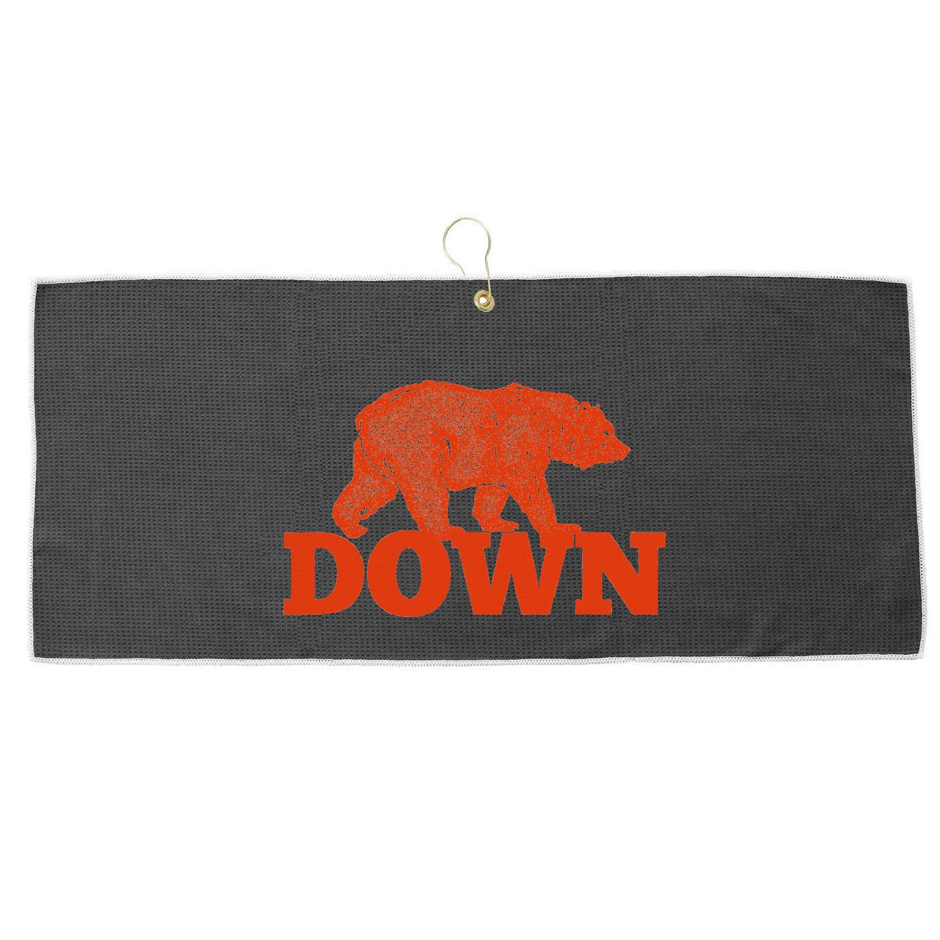 Orange Bear Custom Classic Down Large Microfiber Waffle Golf Towel