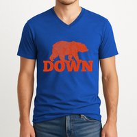 Orange Bear Custom Classic Down V-Neck T-Shirt