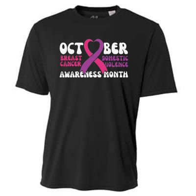 October Breast Cancer And Domestic Violence Awareness Month Cooling Performance Crew T-Shirt