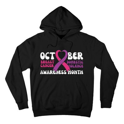 October Breast Cancer And Domestic Violence Awareness Month Hoodie