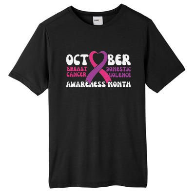 October Breast Cancer And Domestic Violence Awareness Month Tall Fusion ChromaSoft Performance T-Shirt