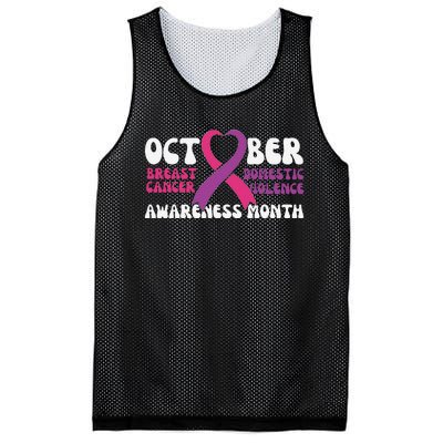 October Breast Cancer And Domestic Violence Awareness Month Mesh Reversible Basketball Jersey Tank