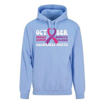 October Breast Cancer And Domestic Violence Awareness Month Unisex Surf Hoodie