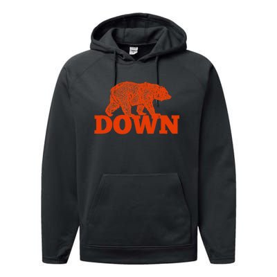 Orange Bear Custom Classic Down Performance Fleece Hoodie