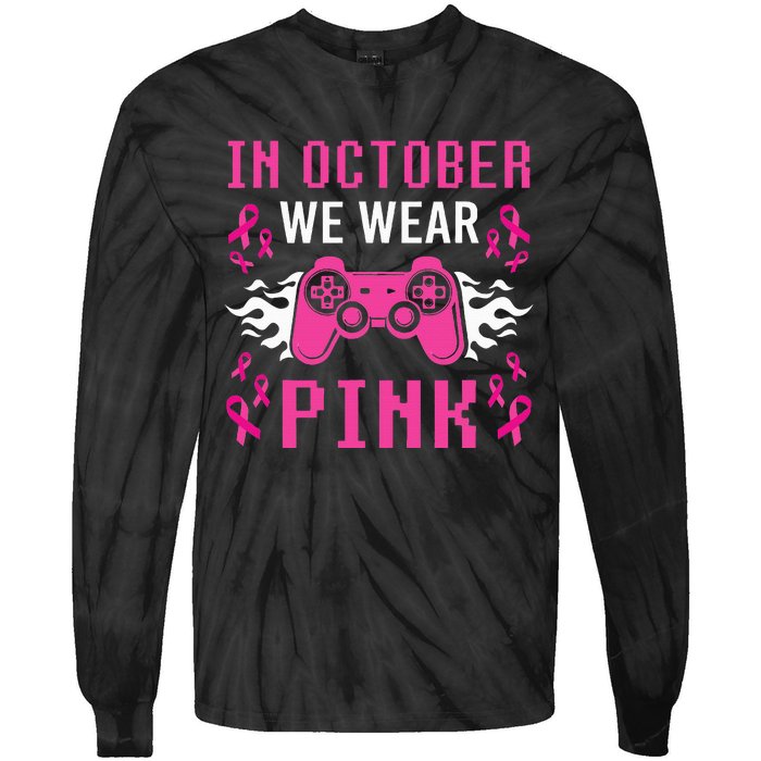 October Breast Cancer Awareness Gaming Collection Tie-Dye Long Sleeve Shirt