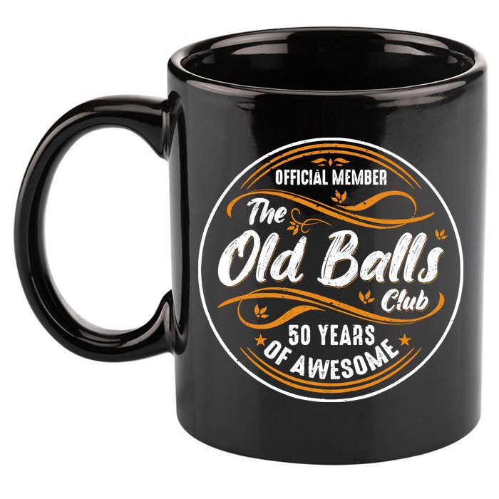 Old Balls Club 50th Birthday Funny 50 Years Of Awesome 1973 11oz C Handle Ceramic Mug