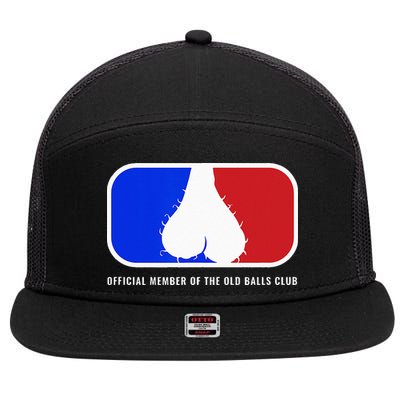 Old Balls Club Funny 40th 50th 60th Birthday for Him 7 Panel Mesh Trucker Snapback Hat