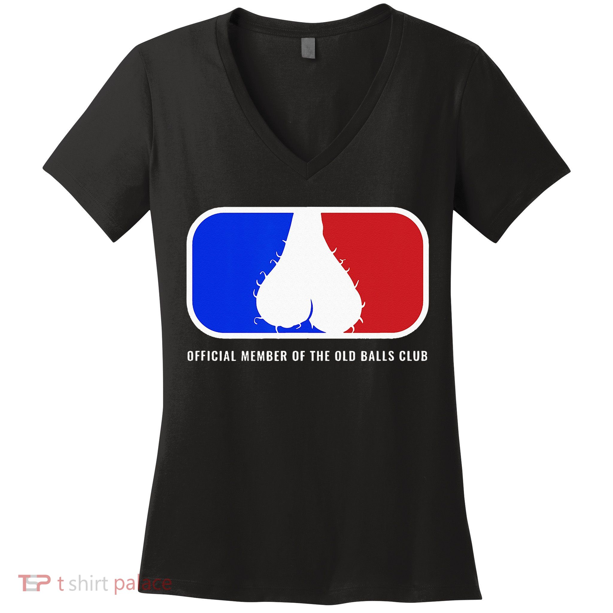 Old Balls Club Funny 40th 50th 60th Birthday for Him Women's V-Neck T-Shirt