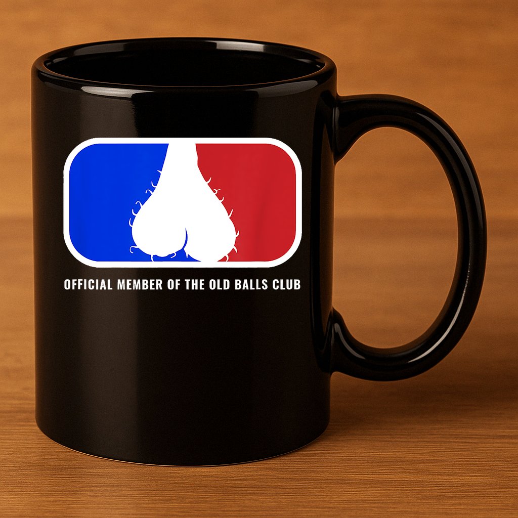 Old Balls Club Funny 40th 50th 60th Birthday For Him 11oz C Handle Ceramic Mug