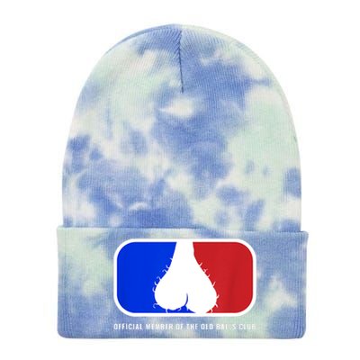 Old Balls Club Funny 40th 50th 60th Birthday For Him Tie Dye 12in Knit Beanie