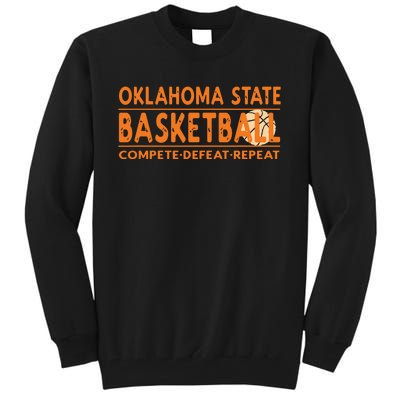 Oklahoma Basketball Compete Defeat Repeat Tall Sweatshirt