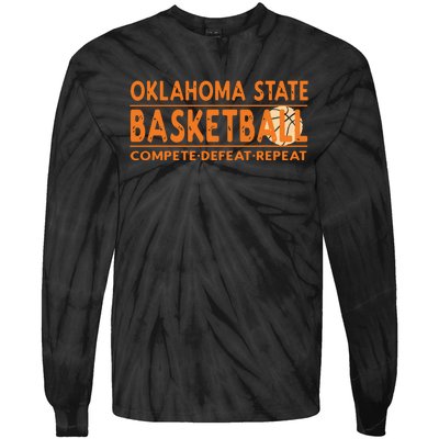 Oklahoma Basketball Compete Defeat Repeat Tie-Dye Long Sleeve Shirt