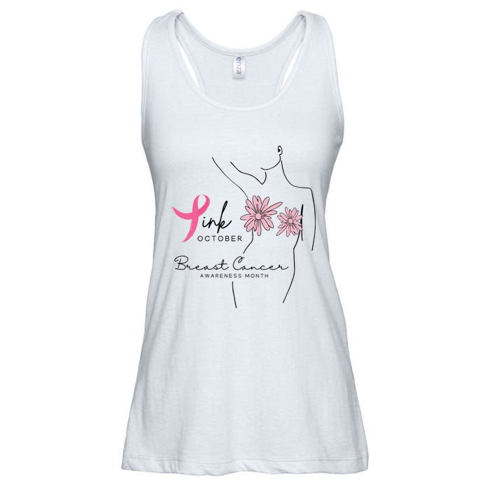 October Breast Cancer Awareness Month Ladies Essential Flowy Tank