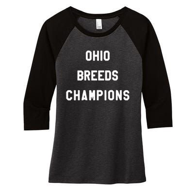 Ohio Breeds Champions Women's Tri-Blend 3/4-Sleeve Raglan Shirt