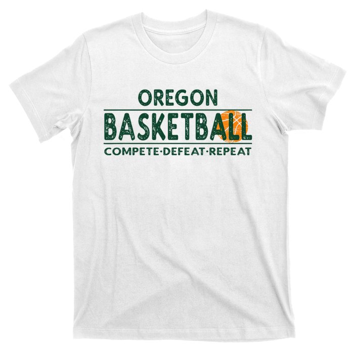 Oregon Basketball Compete Defeat Repeat T-Shirt