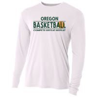 Oregon Basketball Compete Defeat Repeat Cooling Performance Long Sleeve Crew